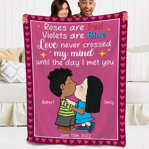 Personalized Gifts For Couples Blanket Kissing Cartoon Characters 04TOQN041224HG - Blanket - GoDuckee