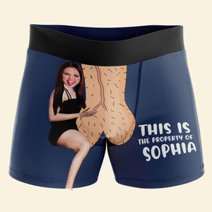 Custom Photo Gift For Couple Men's Boxer This Is The Property - Boxers & Briefs - GoDuckee