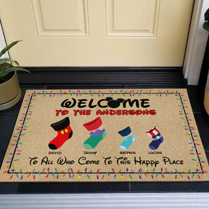 Personalized Gifts For Family Socks Doormat 021natn180724 Christmas Stocking - Doormat - GoDuckee