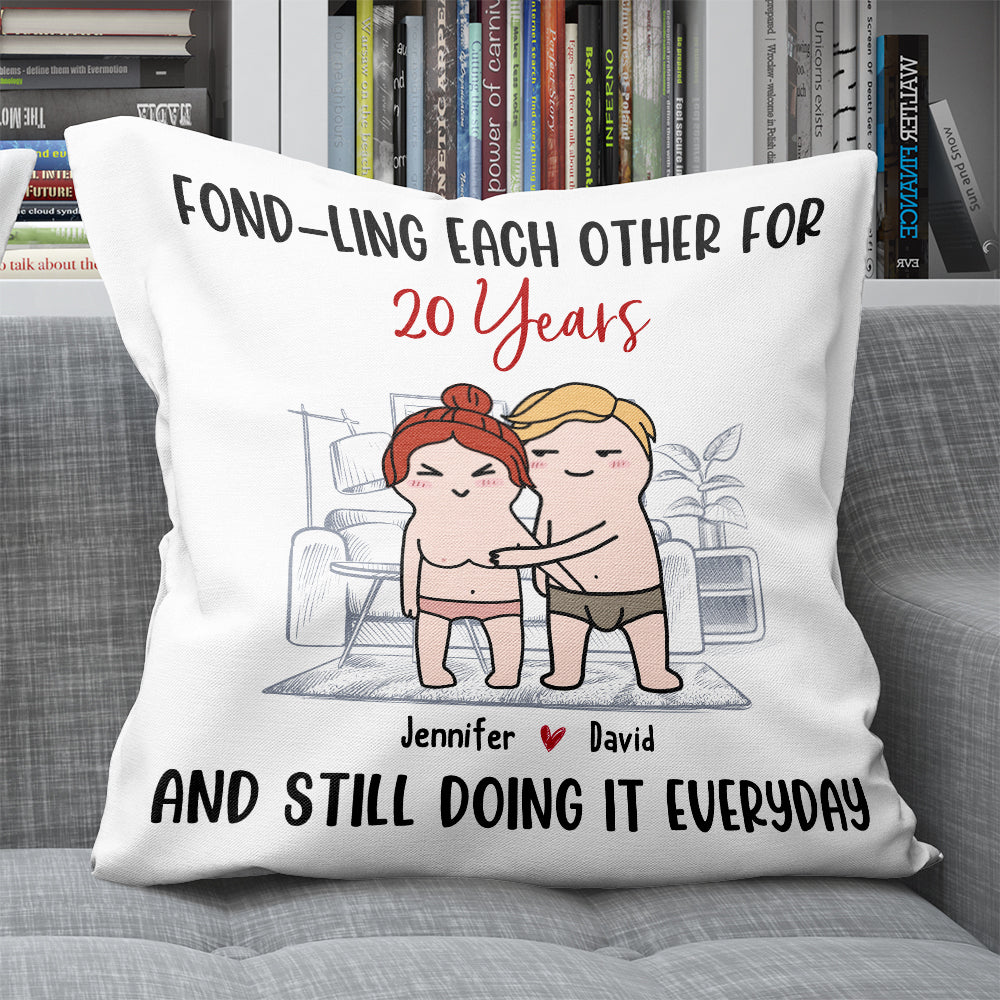 Fond-Ling Each Other, Gift For Couple, Personalized Pillow, Funny Couple Pillow, Couple Gift - Pillow - GoDuckee
