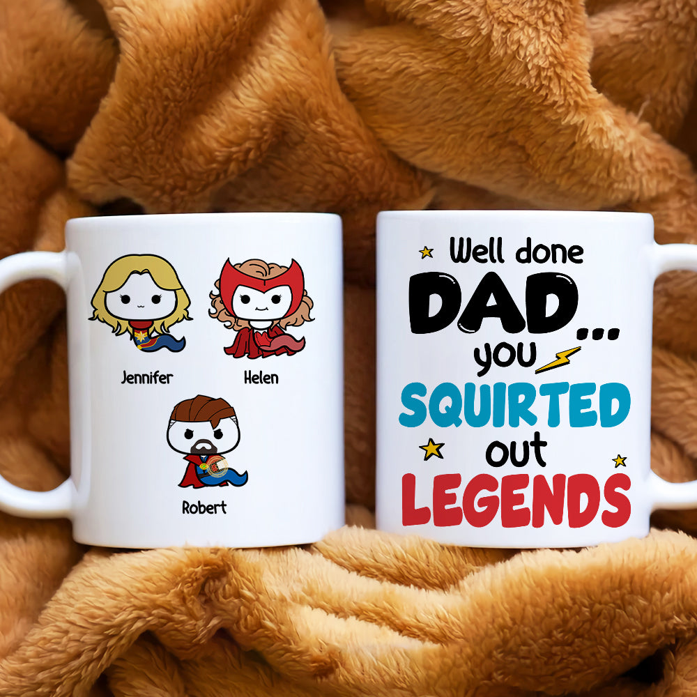 Well Done Dad, Gift For Dad, Personalized Mug, Super Sperm Kids Coffee Mug 04HUHN100423 - Coffee Mug - GoDuckee