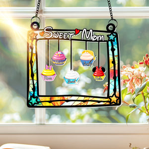 Personalized Gifts For Mom Window Hanging Suncatcher, Sweet Cupcakes 04OHLU190225 - Ornament - GoDuckee