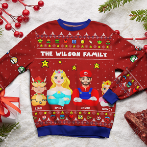 Personalized Gifts For Family Ugly Sweater, Family Game Lover 01napu290824pa - Ugly Christmas Sweater - GoDuckee