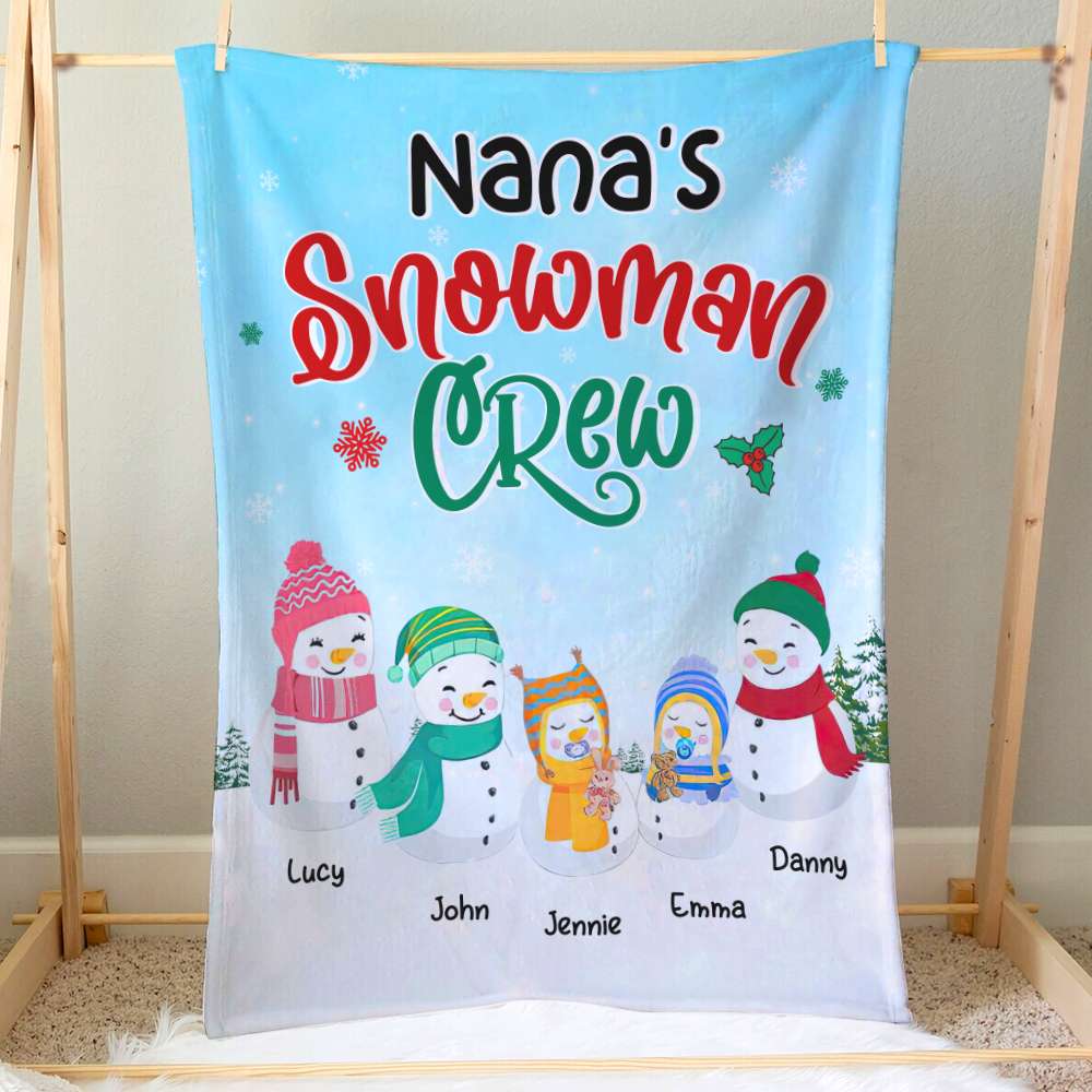 Gift For Family, Personalized Blanket, Snowman Kids Blanket, Christmas Gift 03TOHN250823 - Blanket - GoDuckee