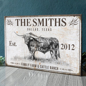 Family Farm & Cattle Ranch Personalized Metal Wall Art- Gifts For Family- Farm Family Metal Sign - Metal Wall Art - GoDuckee