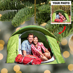 Custom Photo Gifts For Camping Lovers, Upload Camping Photo Christmas Ornament 43pgvp140924 - Ornament - GoDuckee