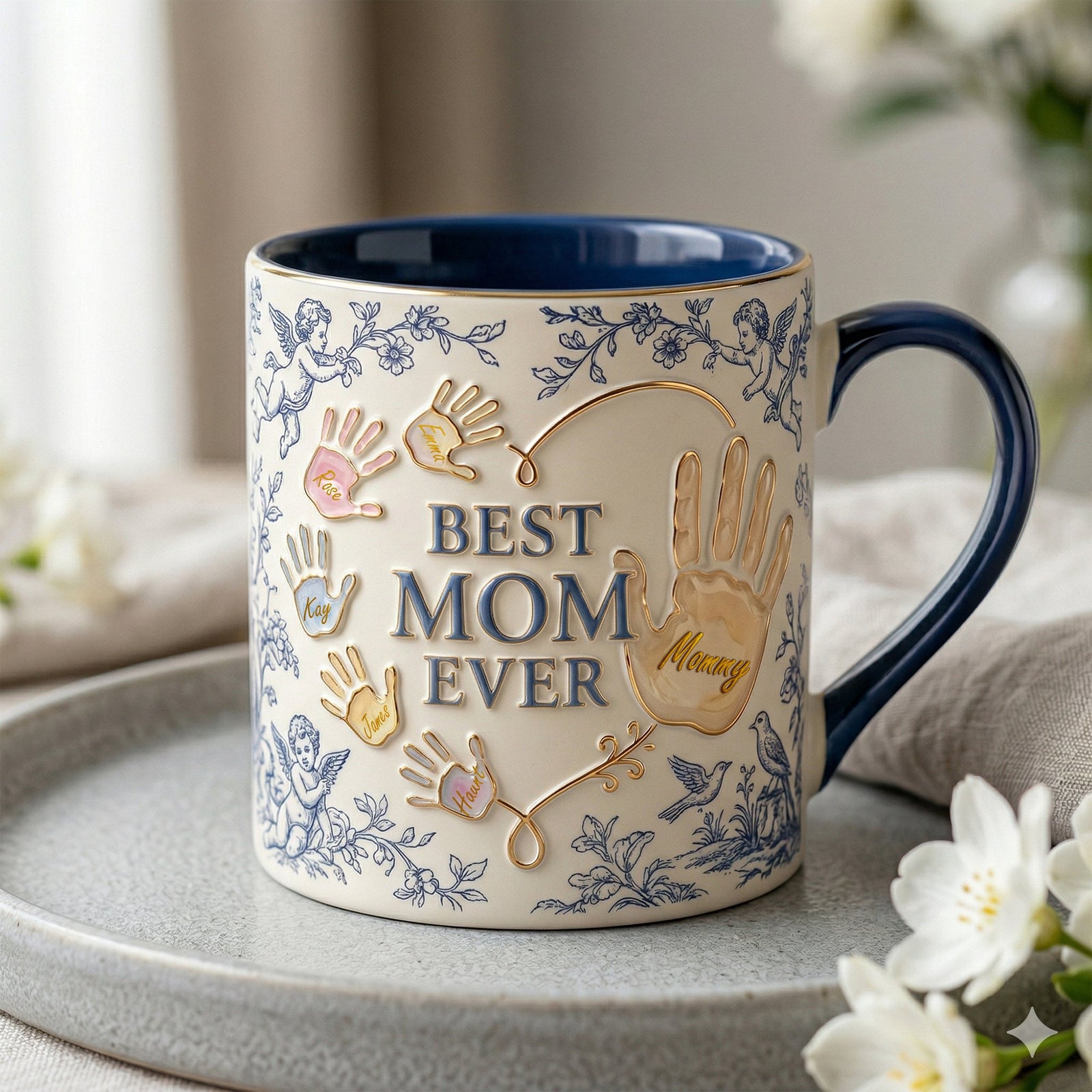 Best Mom Ever - Toile De Jouy Accent Mug - Personalized Gifts For Mothers 02palu080426 - Coffee Mug - GoDuckee