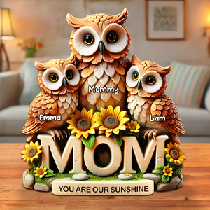 Owl Mom Plaque - Personalized Gift For Mom 02HUPU190425 - Shaped Plaques - GoDuckee