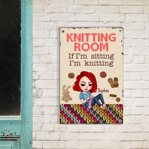 Personalized Gifts For Knitting Lovers Metal Sign Women Knitting Room 02xqdc020824hh - Metal Signs - GoDuckee