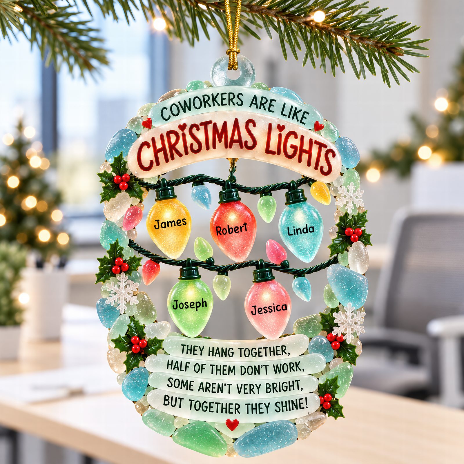 Coworker Christmas Light Ornament - Personalized Gifts For Coworker 04naqn091026 - Ornament - GoDuckee