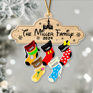 Christmas Family Socks Ornament - Personalized Cartoon Ornament - Ornament - GoDuckee