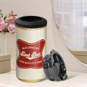 Dad Bod, One Beer At A Time, Personalized 4 In 1 Can Cooler Tumbler Gift For Dad 03DNPO130623TM-03-TT - Can Cooler - GoDuckee