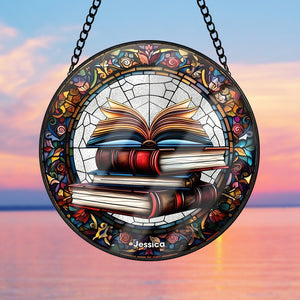 Personalized Gifts For Book Lover Stained Glass Ornament 22acqn240824 - Ornament - GoDuckee