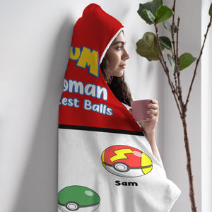 Personalized Gifts For Mom Wearable Blanket Hoodie Just A Woman With The Greatest Balls 02ohmh200324 - Blankets - GoDuckee