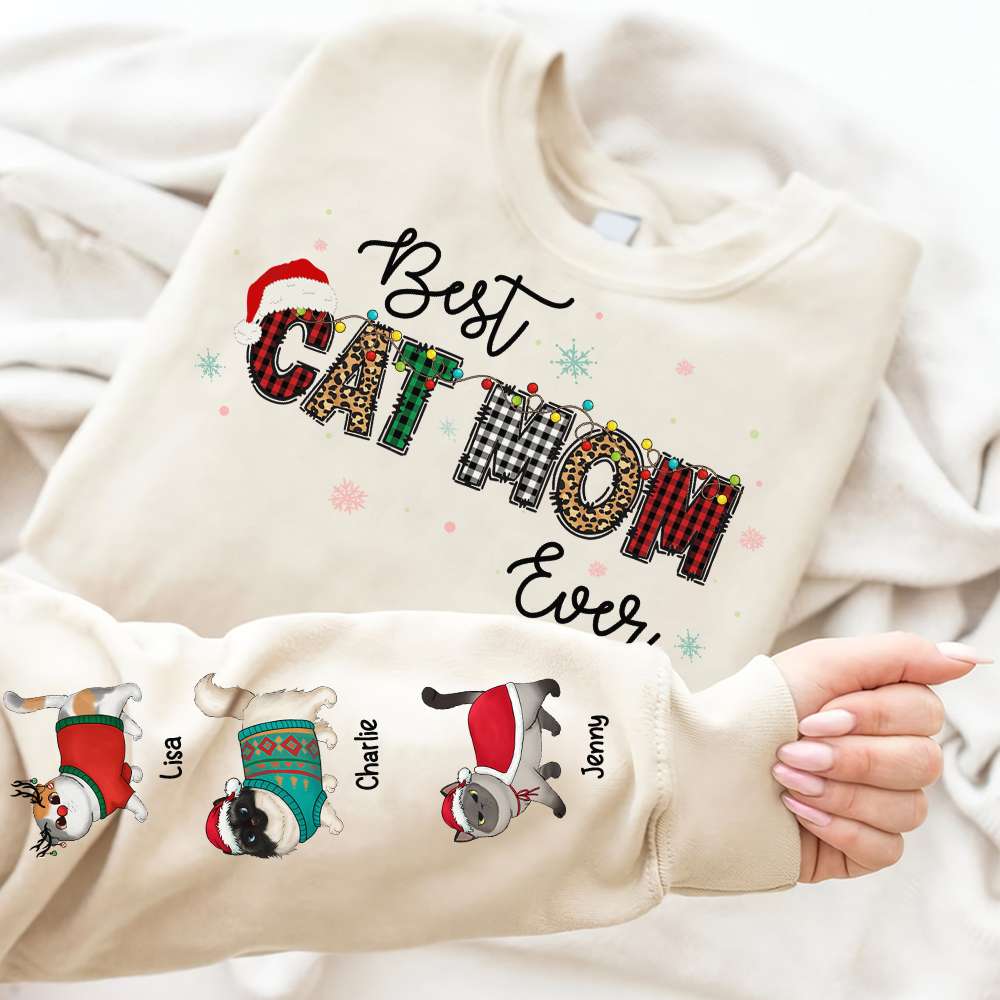 Best Cat Mom/Dad Ever, Gift For Cat Lover, Personalized 3D Shirt, Christmas Cat Shirt, Christmas Gift