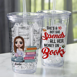 Book Girls 03napo110823hh, Personalized 14oz Acrylic Tumbler - Tumbler Cup - GoDuckee