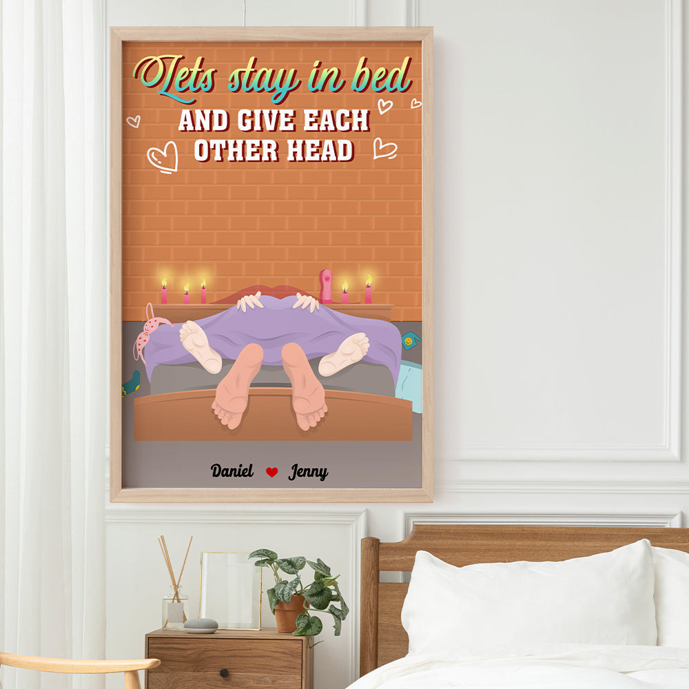 Personalized Gift For Couple Poster Lets Stay In Bed - Poster & Canvas - GoDuckee