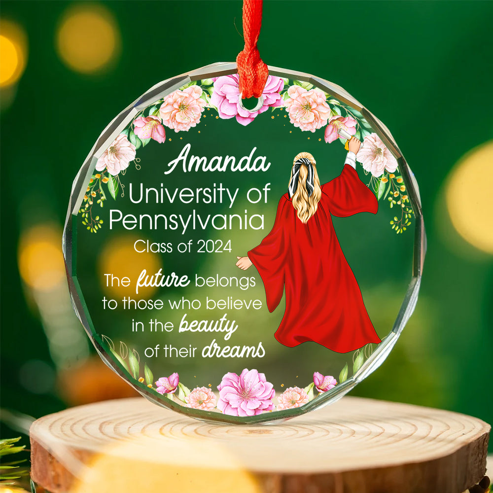 Personalized Gifts For Graduate Crystal Ornament 03PGQN081024TM - Ornament - GoDuckee