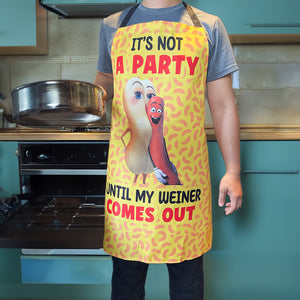 Personalized Gifts For Him Aprons It's Not A Party Until My Wiener Comes Out 02ohtn290124 Funny Gifts - Aprons - GoDuckee