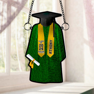 Personalized Gift Graduation Gown Suncatcher Ornament 04OHLU261224 - Ornament - GoDuckee