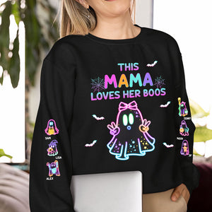 Personalized Gifts For Mama Sweatshirt Boo Neon Halloween 04XQMH210824 - AOP Products - GoDuckee