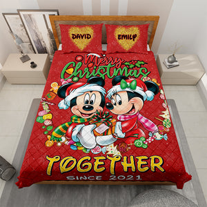 Personalized Gifts For Couple Christmas Red Quilt Bed Set 03ACQN291024 - Blanket - GoDuckee