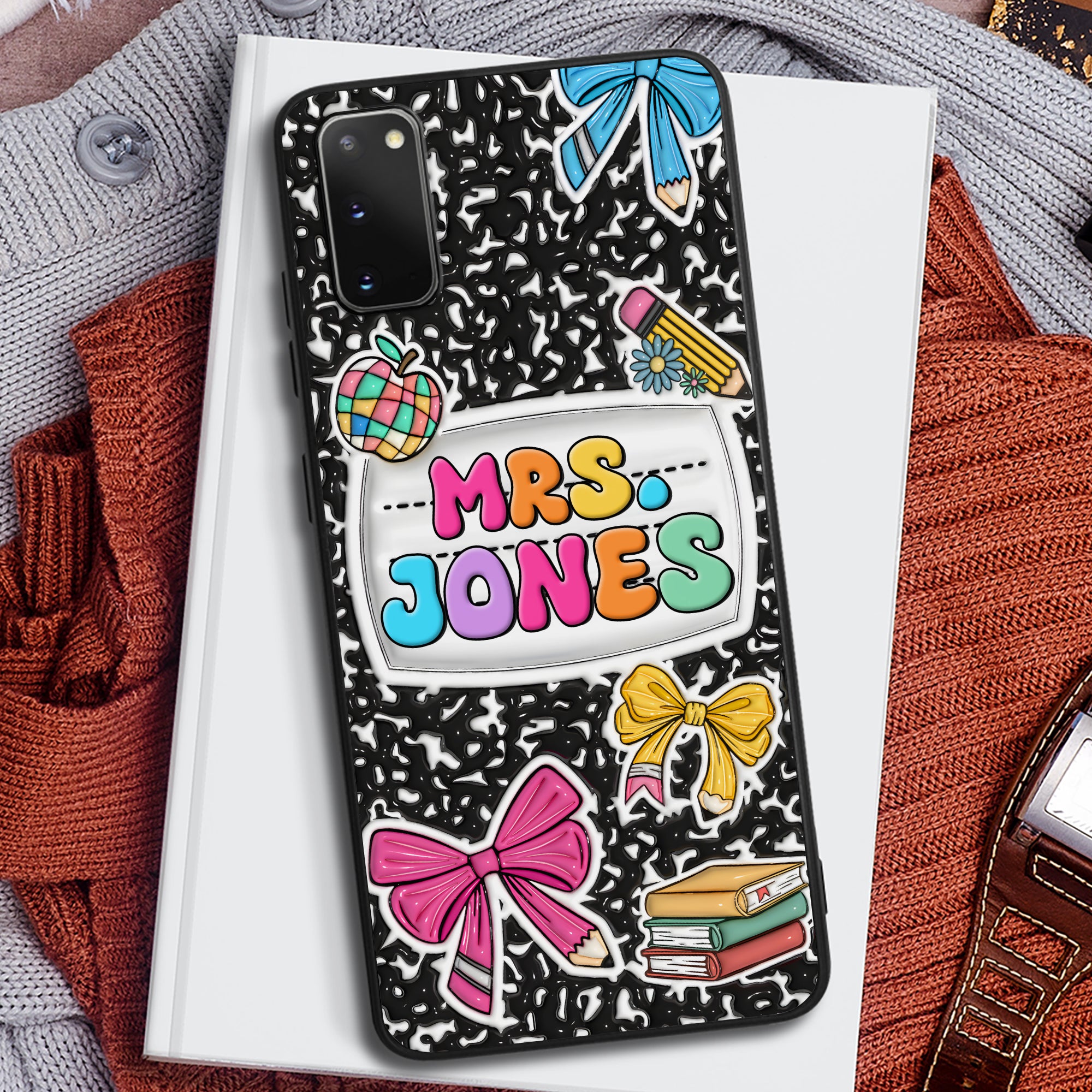 Personalized Gifts For Teacher Phonecase, Teacher Composition Book 04N Personalized Gifts For Teacher Phonecase, Teacher Composition Book 04N