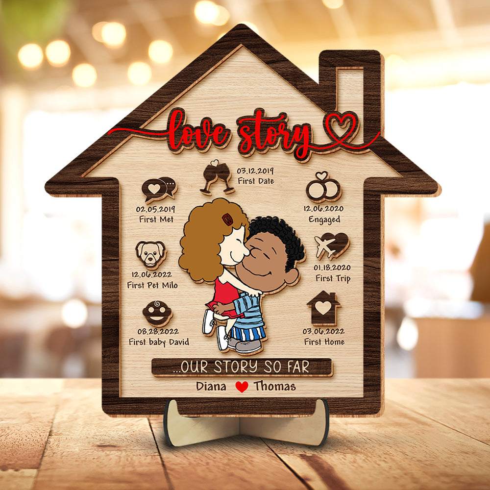 Personalized Gifts For Couple Wood Sign 02xqqn020125hg Love Story - Wood Sign - GoDuckee