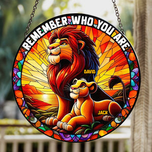 Personalized Gifts For Son Round Stained Glass Suncatcher Dad said Son Who You Are 02XQTN270824 - Ornament - GoDuckee