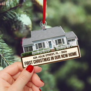 Custom Photo Gifts For Family Christmas Ornament 05pgtn310724 First Christmas In Our New Home - Ornament - GoDuckee