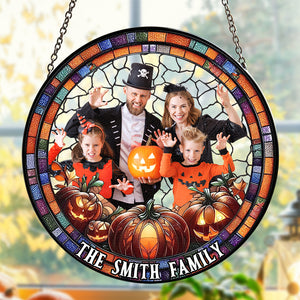 Custom Photo Gifts For Family Stained Glass 02dgtn120924 Halloween Pumpkin - Ornament - GoDuckee