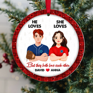 Personalized Gifts For Baseball Lovers Couple Christmas Ornament 02hupu141024hg - Ornament - GoDuckee