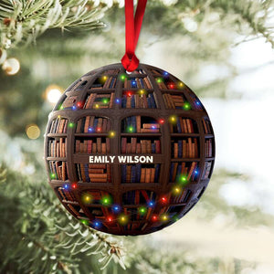 Gift For Book Lover, Personalized Acrylic Ornament, Bookshelf Ornament, Christmas Gift 06NAHN210923 - Ornament - GoDuckee