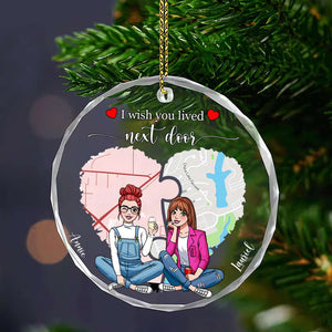 Personalized Gift For Besties Christmas Crystal Ornament 04PGLU251024HH - Ornament - GoDuckee