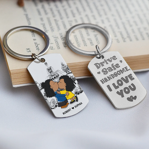 Personalized Gifts For Couple Keychain 01kapu231224hg Drive Safe Handsome - Keychains - GoDuckee