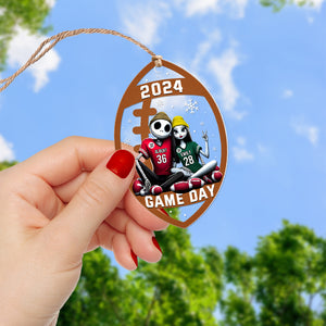 Personalized Gifts For Couple Love Football Acrylic Ornament 07ACQN121024 - Ornament - GoDuckee