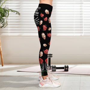 Sorry This Booty Is Taken By A Crazy Crazy Boyfriend, Couple Gift, Personalized Women Leggings, Funny Custom Face Legging - AOP Products - GoDuckee
