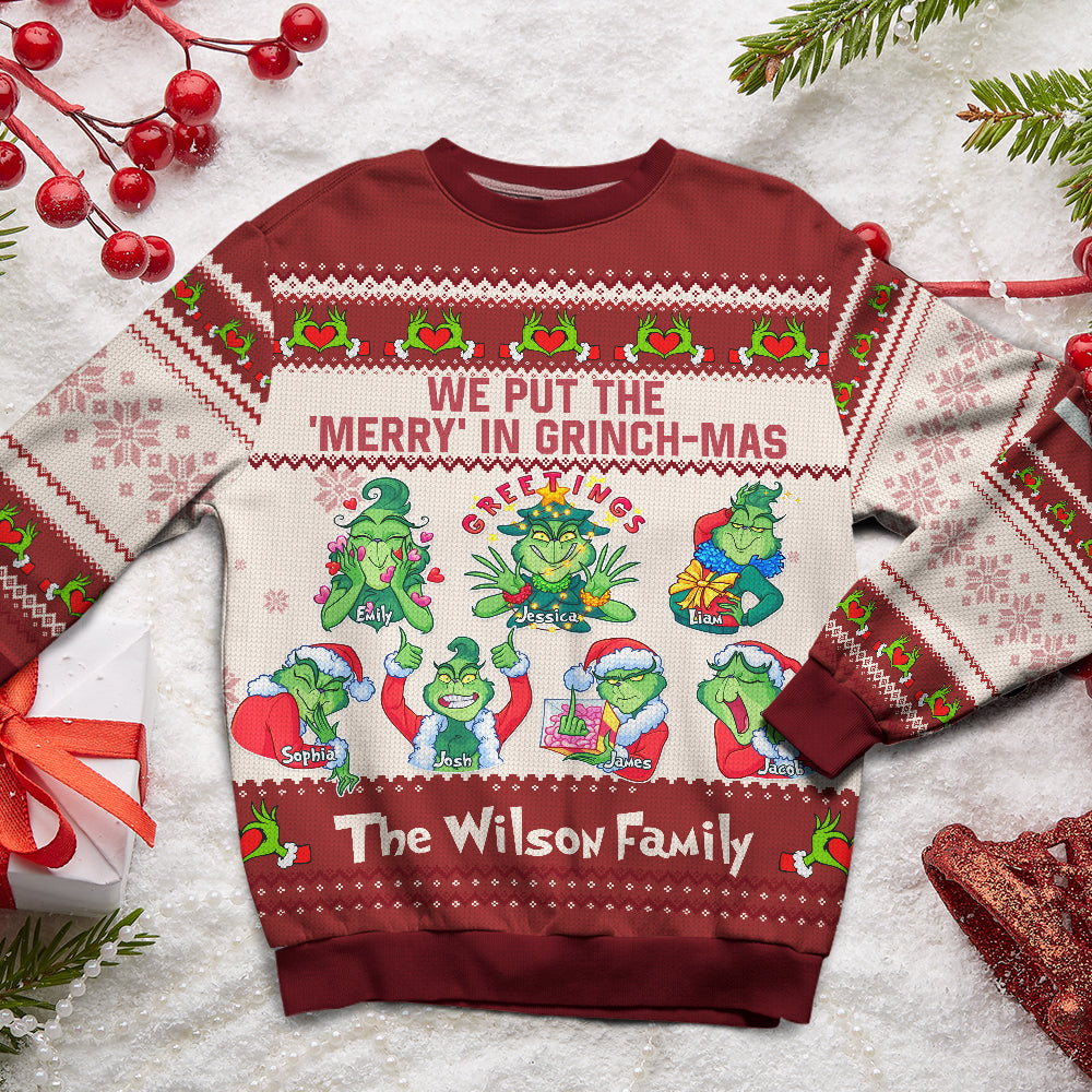 Personalized Christmas Gifts For Family Ugly Sweater 01kapu090824 - Ugly Christmas Sweater - GoDuckee