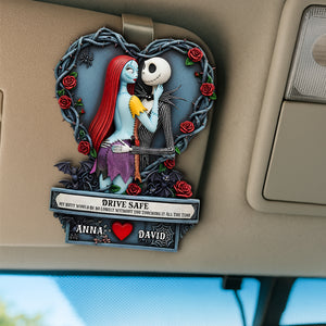 Naughty Spooky Couple Car Visor Clip - Personalized Gifts For Couple 03qhtn290525 - Car Visor Clip - GoDuckee