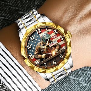 Personalized Gifts For Welder Stainless Steel Men's Watch 01hutn250725 - Men's Watch - GoDuckee