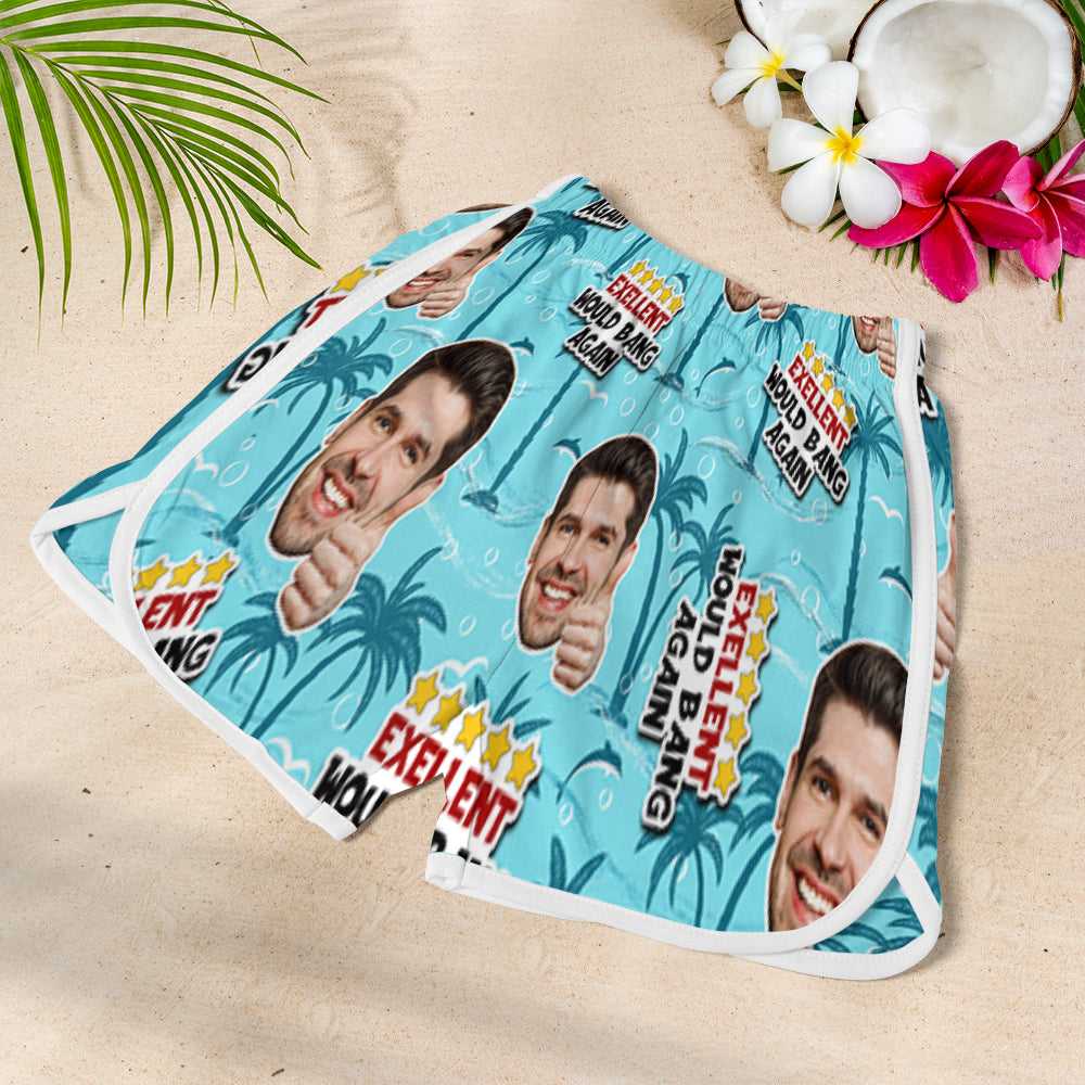 Couple Excellent Would Ride Again Personalized Couple Beach Shorts - Beach Shorts - GoDuckee