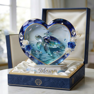 Sea Theme Turtle Mom And Kids Acrylic Plaque - Personalized Gifts For Mother's Day Plaque 04PGLU080426 - Shaped Plaques - GoDuckee