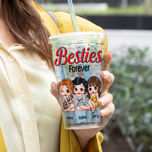 Besties Forever Personalized Drunk Friends Acrylic Tumbler 03NATN050823HH - Tumbler Cup - GoDuckee