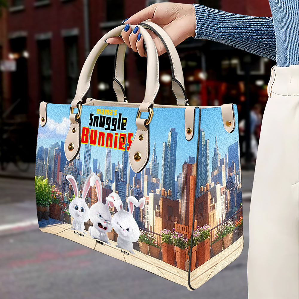 Personalized Gifts For Mom Leather Bag 06tgqn210225 Snuggle Bunny - Leather Bag - GoDuckee
