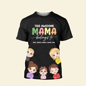 Personalized Gifts For Mom Shirt This Awesome Mama Belongs To 03OHPU250124HH - 2D Shirts - GoDuckee