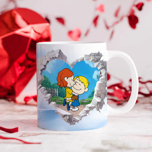 Personalized Gift For Couple Valentine Mug Cartoon Couple 01OHLU191224HG - Coffee Mug - GoDuckee