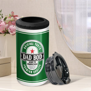Dad Bod Aged To Perfection, Personalized Beer, Dad 4 In 1 Can Cooler Tumbler, Gift For Dad 03DNPO130623TM-02 - Can Cooler - GoDuckee