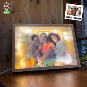 Grandma And Children Gifts, Personalized Light Picture Frame - Poster & Canvas - GoDuckee
