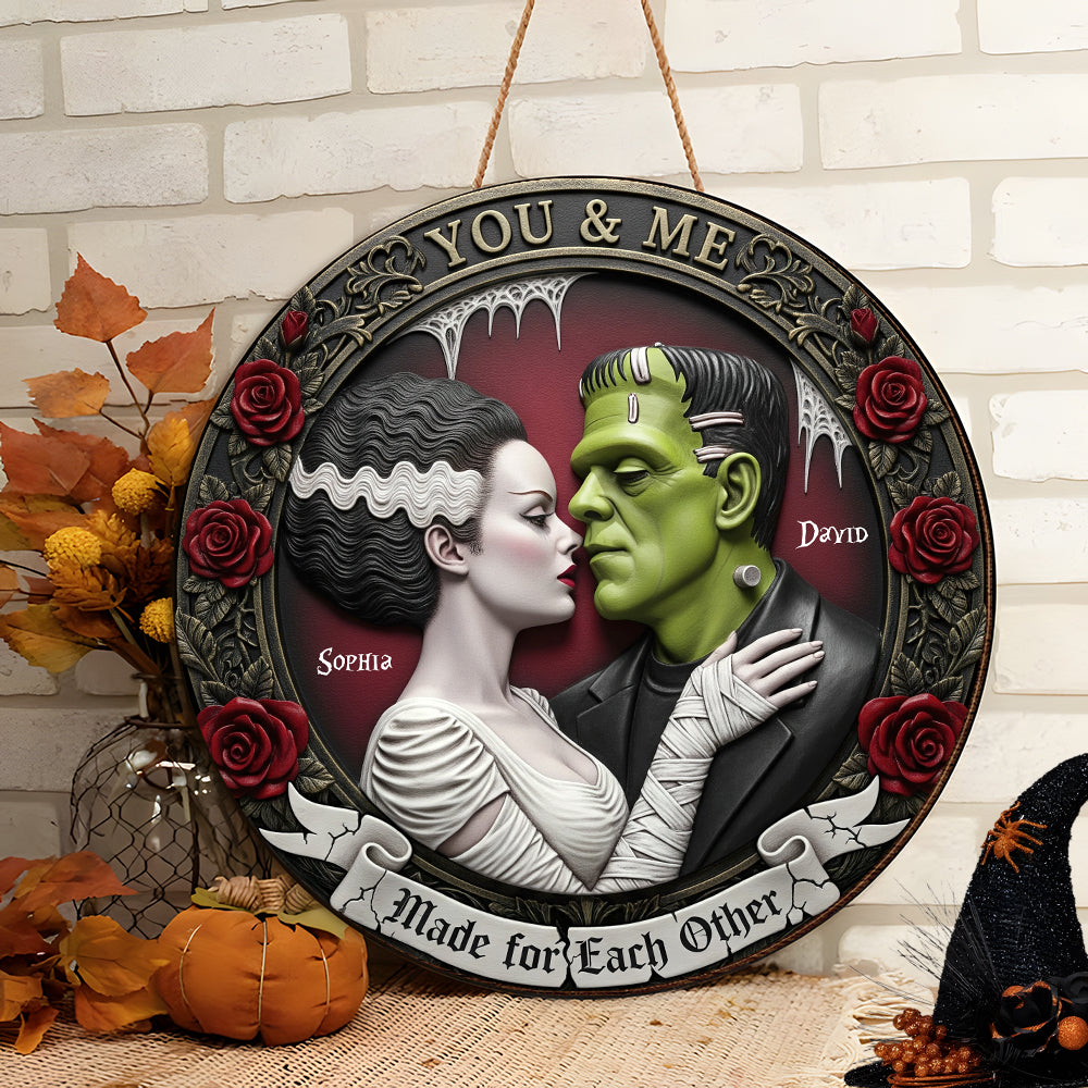 Horror Couple Wood Sign Personalized Gifts For Couple 03NAQN050625-Homacus