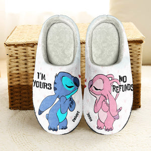 I'm Yours, No Refunds, Couple Gift, Personslized Home Slippers, Alien Couple Slippers, Christmas Gift 03QHHN241023 - Shoes - GoDuckee